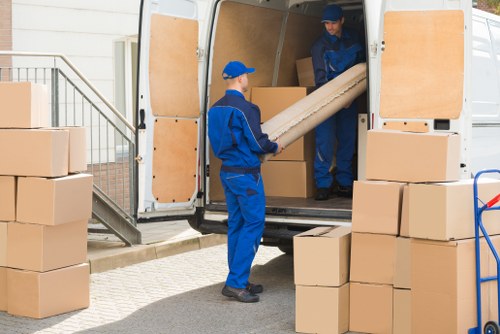 Trolley being used to move items safely in storage