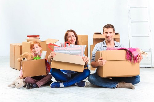 Reusable furniture and office items prepared for charity donation