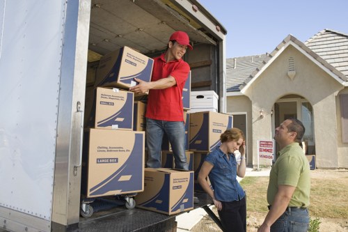 Local house removals in Richmonduponthames showing packed boxes and organised loading